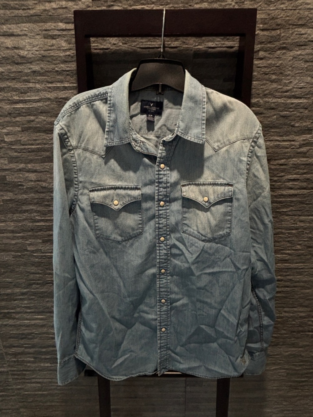 American Eagle Outfitters Light Blue Denim Shirt
